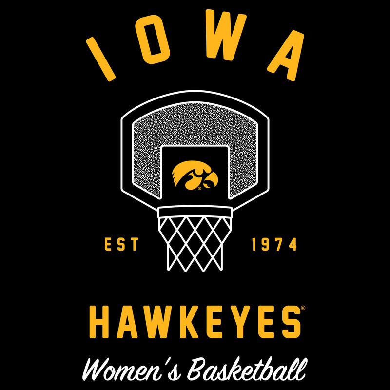 Iowa W Basketball Net Sponge Fleece Raglan Crewneck Sweatshirt - Black