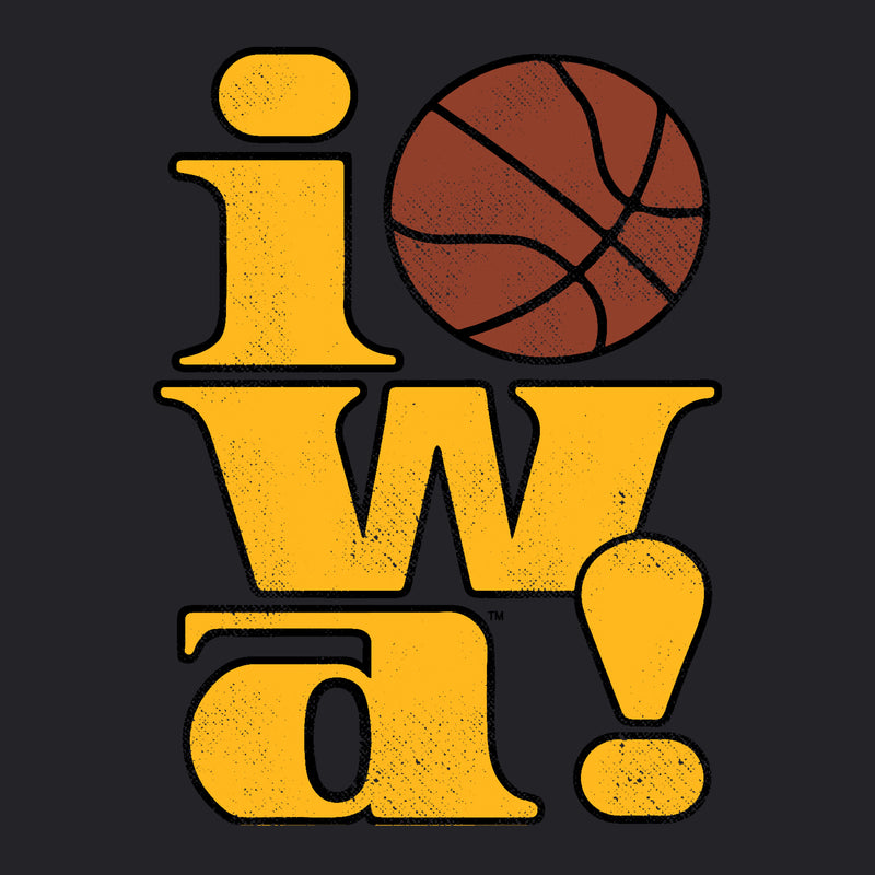 Iowa 90s Basketball Logo Triblend T-Shirt - Solid Black