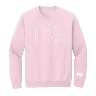 Iowa Tonal Arch with Wrist Print Crewneck - Light Pink