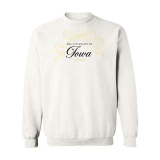 Iowa Delicate Bow Crewneck Sweatshirt - White