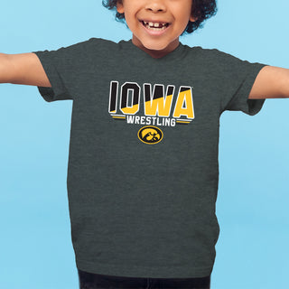Iowa Wrestling Top Flight Youth T-Shirt - Dark Heather