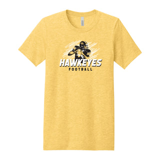 Iowa Football Action CVC T-Shirt - Heather Yellow Gold