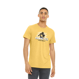 Iowa Football Action CVC T-Shirt - Heather Yellow Gold