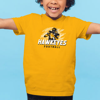 Iowa Football Action Youth T-Shirt - Gold