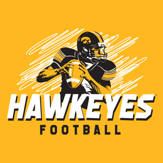 Iowa Football Action T-Shirt - Gold