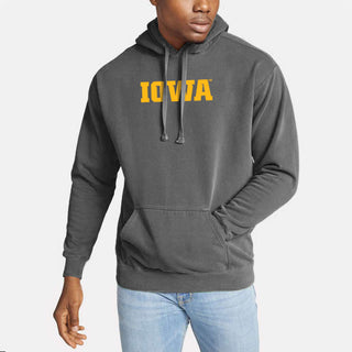 Iowa Wordmark EMB CC Garment Dyed Hoodie - Pepper