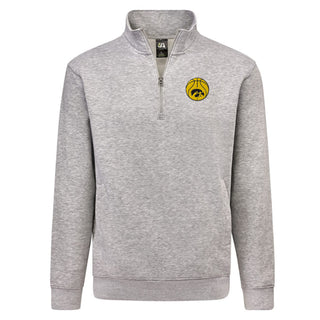 Iowa Basketball Outline LC EMB BTB Quarter Zip Sweatshirt - Oxford
