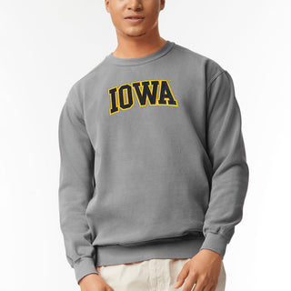 Iowa Applique CC Garment Dyed Crewneck Sweatshirt - Grey