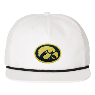 Iowa Oval Logo Patch Umpqua Snapback Cap - White/Black