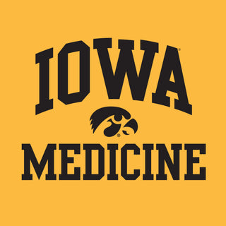 University of Iowa Hawkeyes Arch Logo Medicine Short Sleeve T Shirt - Gold