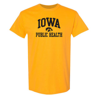 University of Iowa Hawkeyes Arch Logo Public Health Short Sleeve T Shirt - Gold