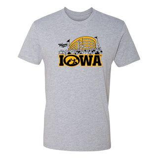 Iowa Crowd Wave NLA T-Shirt - Heather Grey