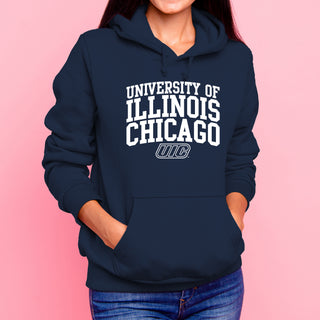 University of Illinois at Chicago Flames Arch Logo Hoodie - Navy