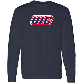 University of Illinois at Chicago Flames Primary Logo Long Sleeve T-Shirt - Navy