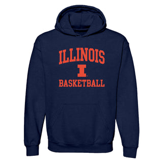 Illinois Arch Logo Basketball Hoodie - Navy