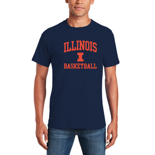 Illinois Arch Logo Basketball T-Shirt - Navy