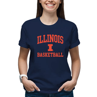 Illinois Arch Logo Basketball T-Shirt - Navy