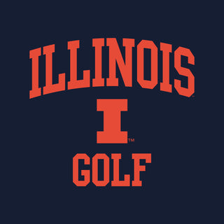 Illinois Arch Logo Golf Long Sleeve - Navy