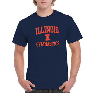Illinois Arch Logo Gymnastics T-Shirt - Navy
