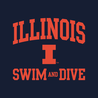 Illinois Arch Logo Swim & Dive Hoodie - Navy