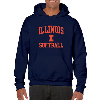 Illinois Arch Logo Softball Hoodie - Navy