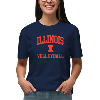 Illinois Arch Logo Volleyball T-Shirt - Navy