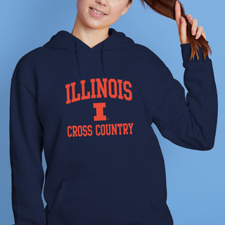 Illinois Arch Logo Cross Country Hoodie - Navy