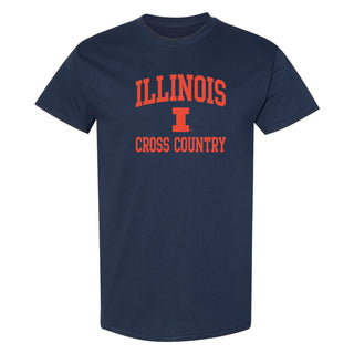 Illinois Arch Logo Cross Country T-Shirt - Navy