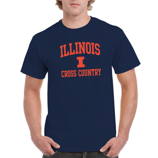 Illinois Arch Logo Cross Country T-Shirt - Navy