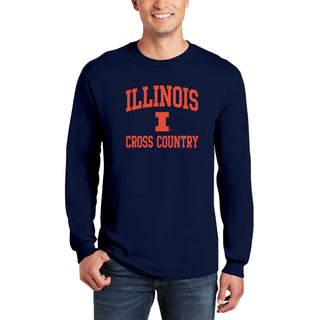 Illinois Arch Logo Cross Country Long Sleeve - Navy