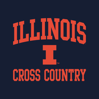 Illinois Arch Logo Cross Country T-Shirt - Navy