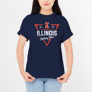 Illinois Arrow Dynamic T-Shirt - Navy