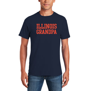 Illinois Basic Block Grandpa T-Shirt - Navy