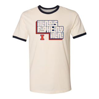 Illinois Funk Fusion Ringer T-Shirt - Natural/Navy