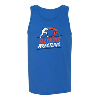 Illinois Wrestling Sketch Tank Top - Royal