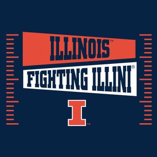 Illinois Fighting Illini Footballl Field Block T-Shirt - Navy