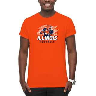 Illinois Football Action T-Shirt - Orange