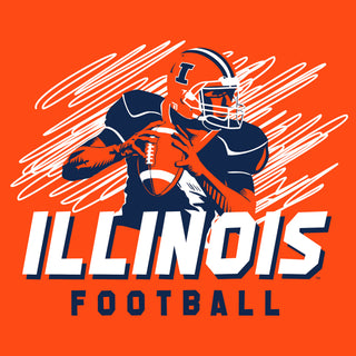 Illinois Football Action T-Shirt - Orange