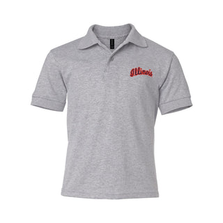 Illinois Script EMB Youth Dryblend Jersey Polo