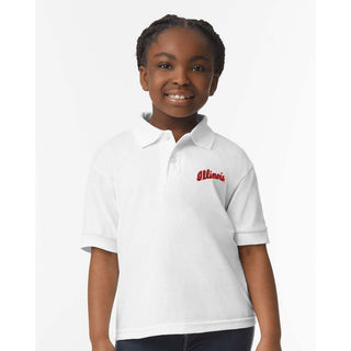 Illinois Script EMB Youth Dryblend Jersey Polo