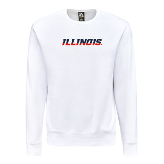 Illinois Wordmark EMB BTB Crewneck - White