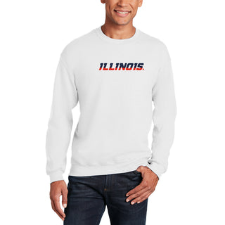 Illinois Wordmark EMB BTB Crewneck - White