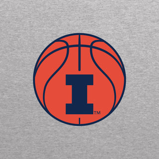 Illinois Basketball Outline LC EMB BTB Quarter Zip Sweatshirt - Oxford