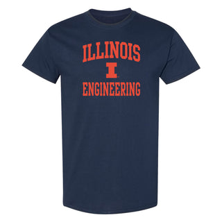 Illinois Arch Logo Engineering T-Shirt - Navy
