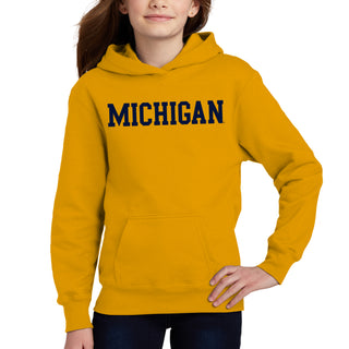 Michigan Basic Block Youth Hoodie
