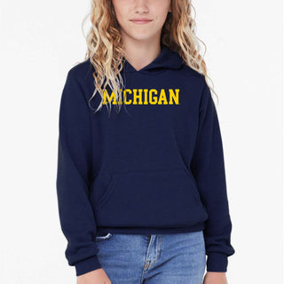 Block Michigan Youth Sponge Fleece Hoodie - Navy