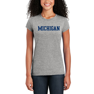Michigan Basic Block Womens T-Shirt