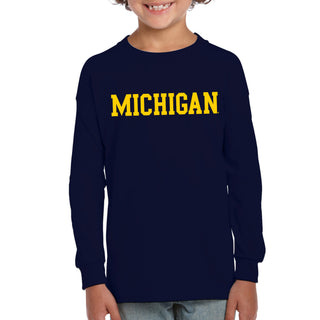 Michigan Basic Block Youth Long Sleeve