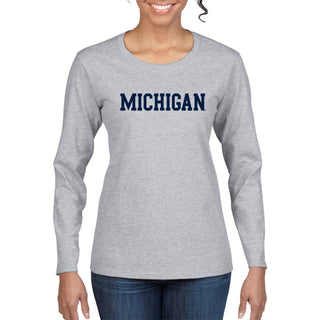 Michigan Basic Block Womens Long Sleeve