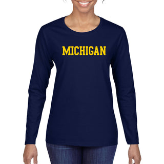 Michigan Basic Block Womens Long Sleeve